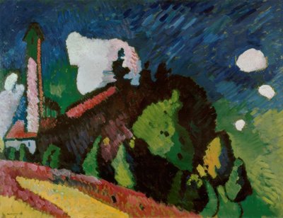 Paysage avec tour - Wassily Kandinsky